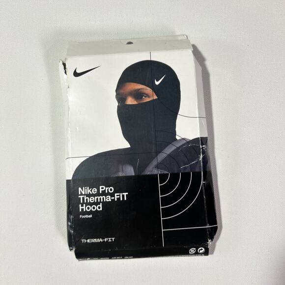 Nike Pro Therma-Fit Hyperwarm Hood Ski Mask Black - DAMAGED BOX-New never used - Picture 2 of 5